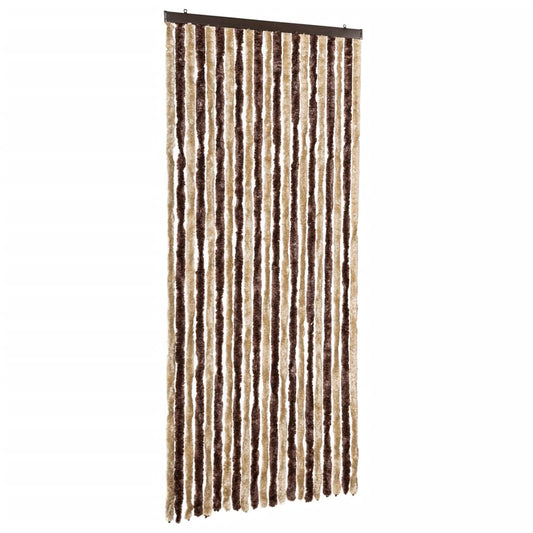 Vliegengordijn 90x220 cm chenille beige en lichtbruin
