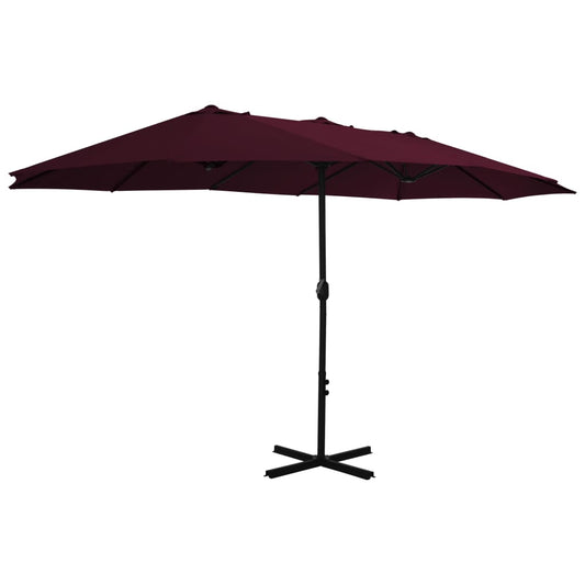 Parasol met aluminium paal 460x270 cm bordeauxrood