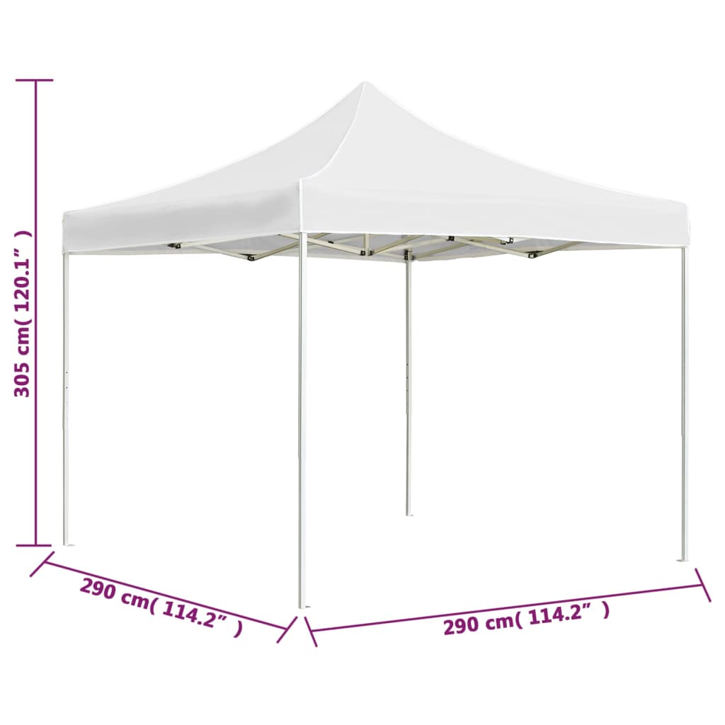 Partytent professioneel inklapbaar 3x3 m aluminium wit