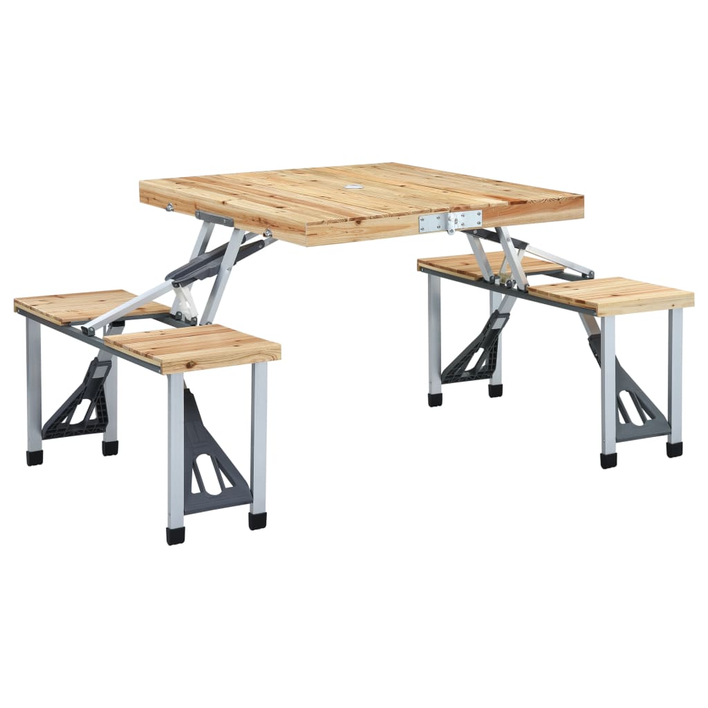 Campingtafel Inklapbaar Met 4 Zitjes Staal En Aluminium