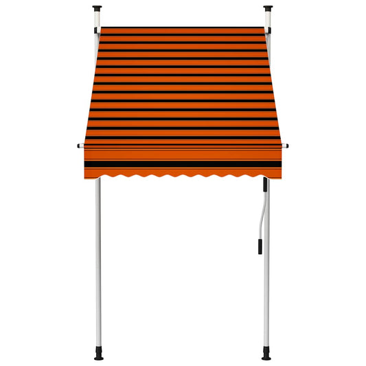 Luifel Handmatig Uittrekbaar Oranje En Bruin