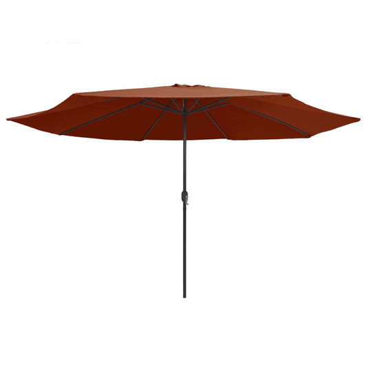 Parasol met metalen paal 390 cm terracottakleurig