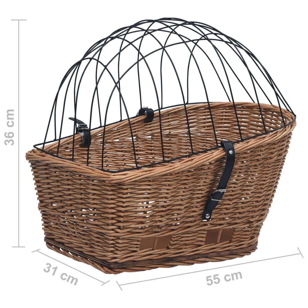 Fietsmand Voor Bagagedrager 55X31X36 Cm Natuurlijk Wilgen Wit