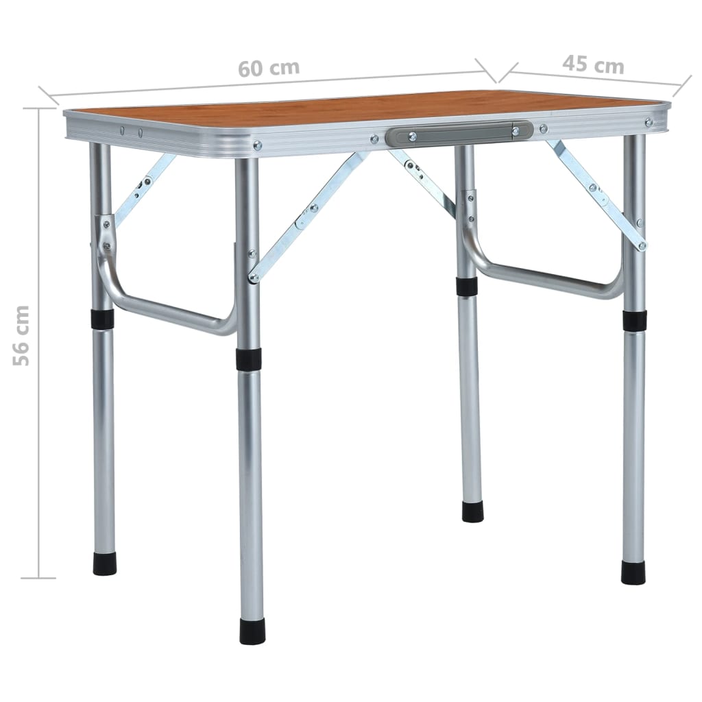 Campingtafel inklapbaar 60x45 cm aluminium