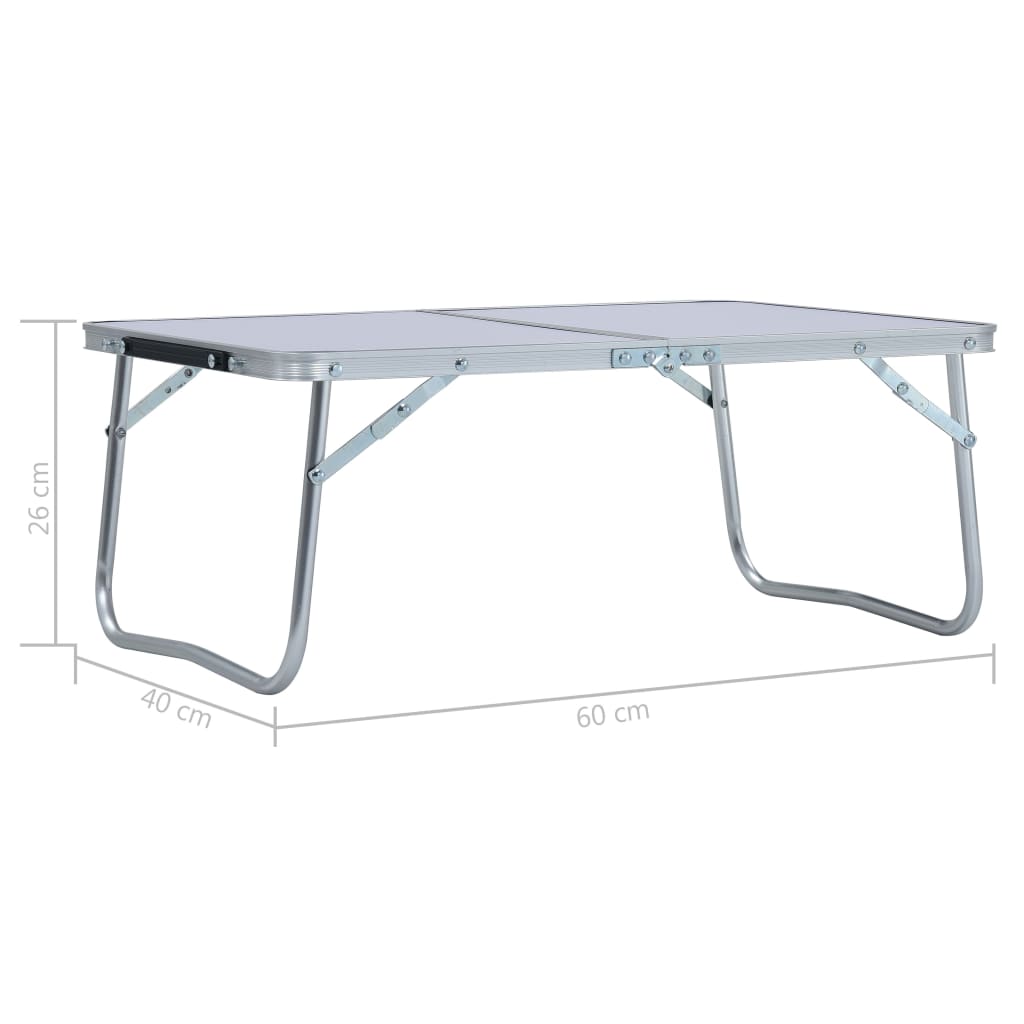 Campingtafel inklapbaar 60x40 cm aluminium wit