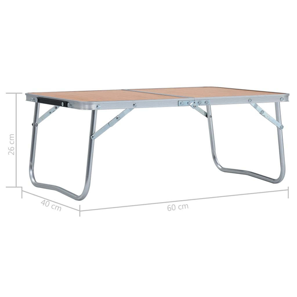 Campingtafel inklapbaar 60x40 cm aluminium bruin