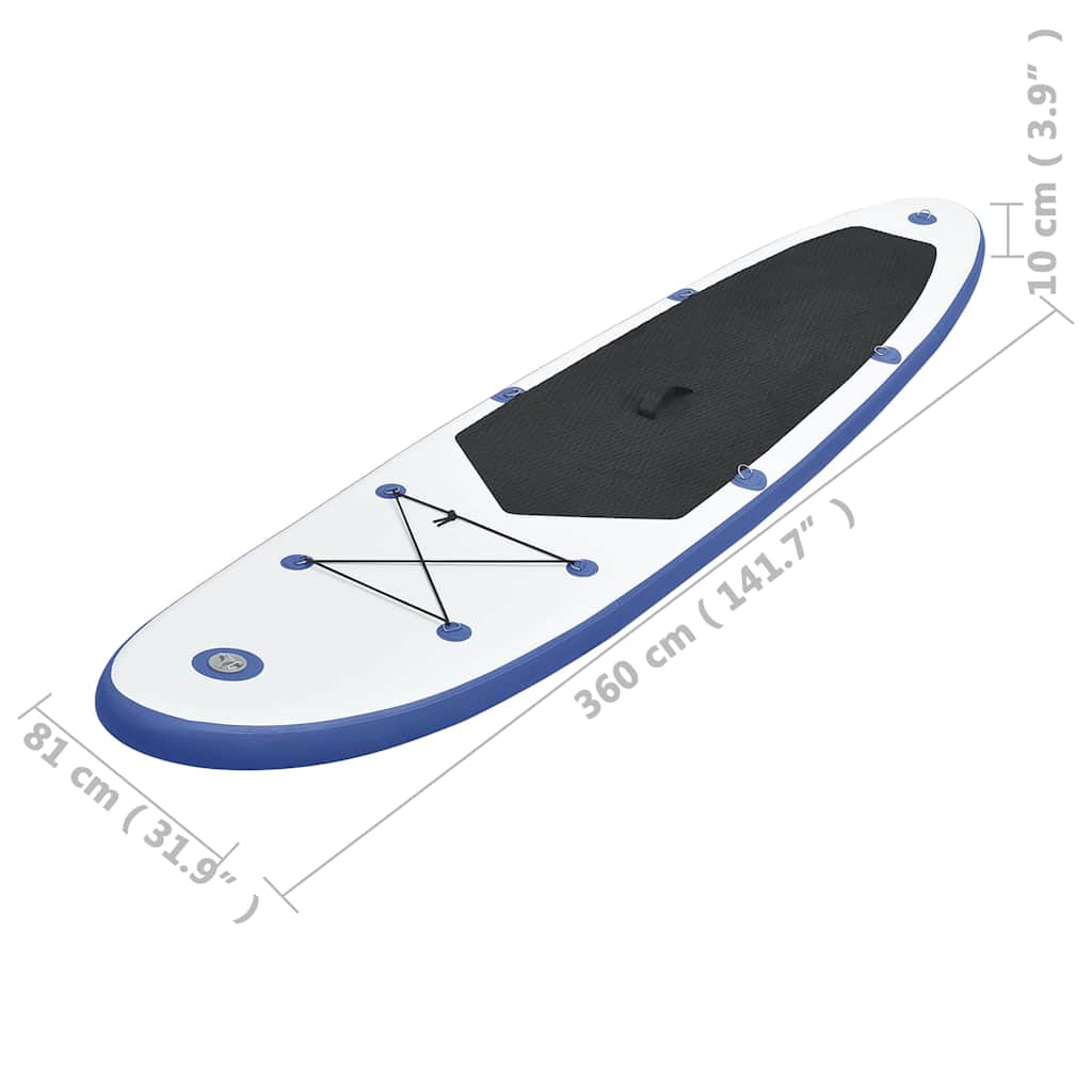 Opblaasbaar Stand Up Paddleboardset: blauw en wit