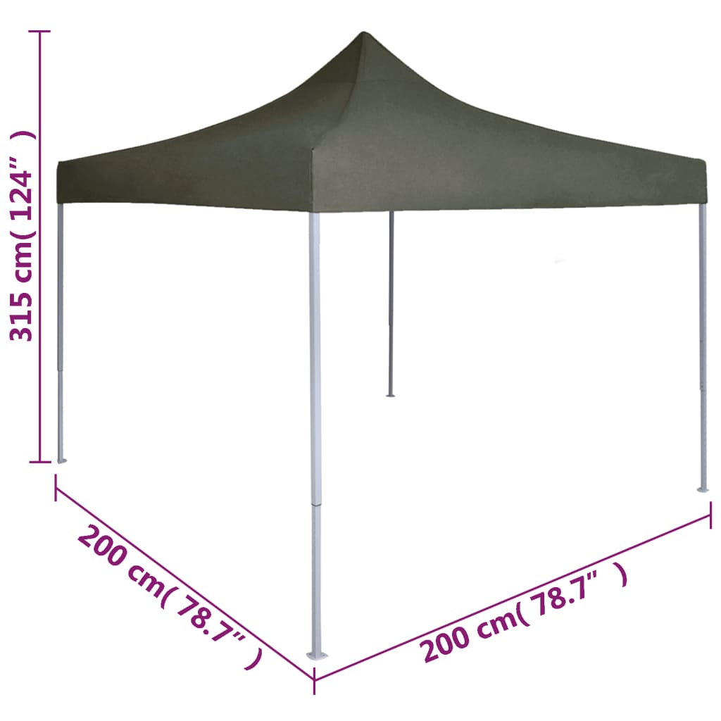 Partytent Professiol Inklapbaar 2X2 M Staal Antraciet