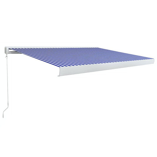 Luifel handmatig 450x300 cm blauw en wit