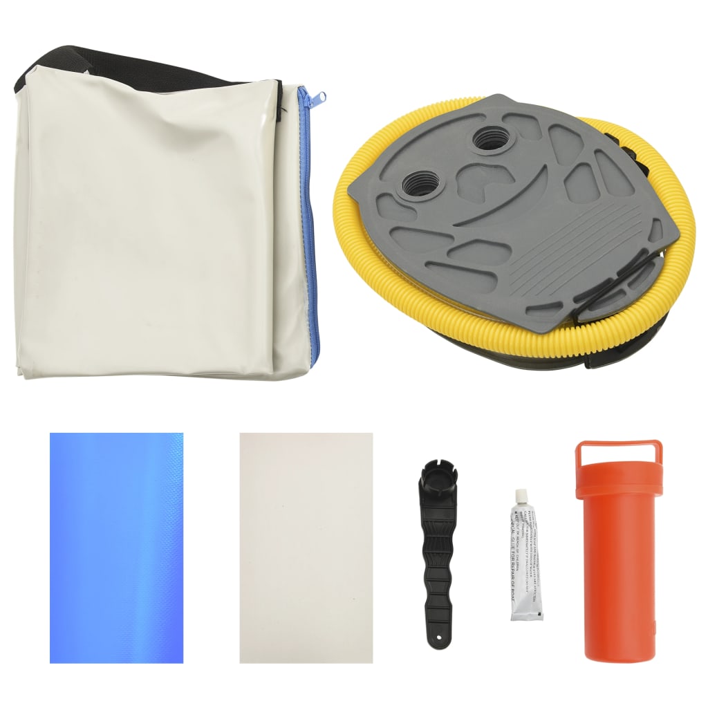 Gymnastiekmat met pomp opblaasbaar 200x200x10 cm PVC blauw