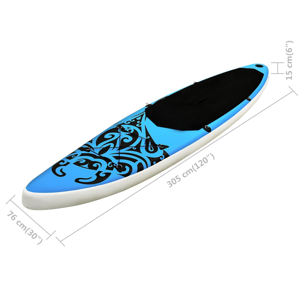 Stand Up Paddleboardset opblaasbaar 305x76x15 cm blauw