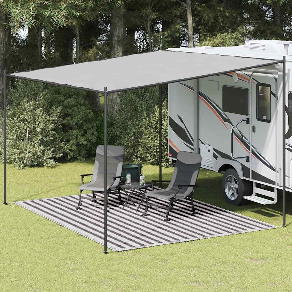 Tenttapijt 300x400 cm antracietkleurig en wit