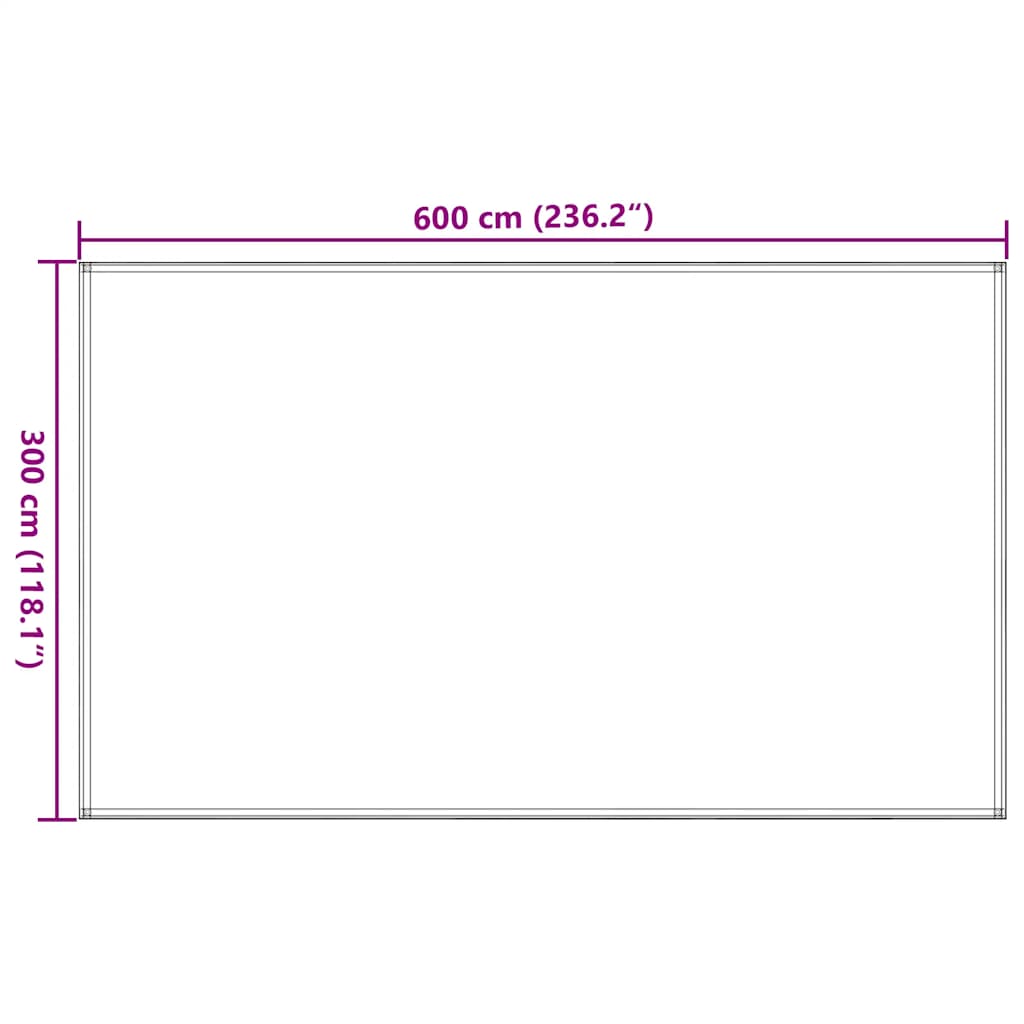 Tenttapijt 300x600 cm antracietkleurig en wit