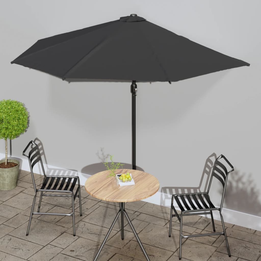 Balkonparasol Half Aluminium Paal 270X144X222 Cm
