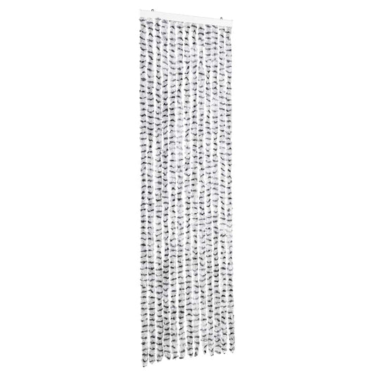 Vliegengordijn 56x185 cm chenille licht- en donkergrijs