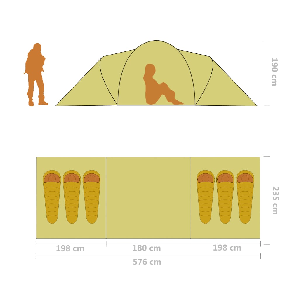 Tent 6-Persoons Blauw En Geel