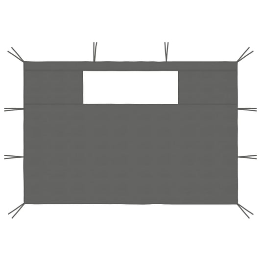 Prieelzijwanden met ramen 2 st antracietkleurig