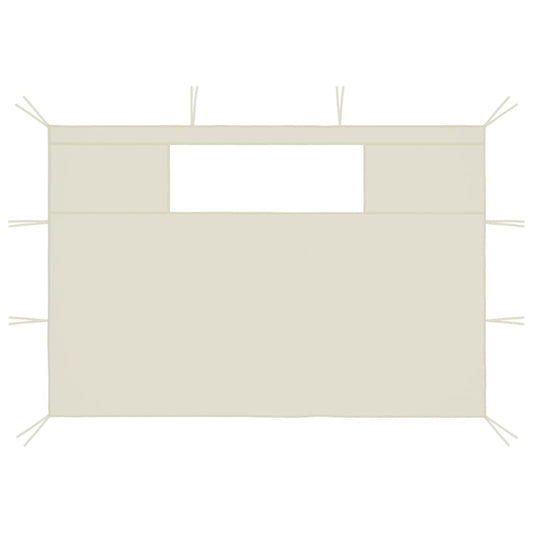 Prieelzijwanden met ramen 2 st crèmekleurig