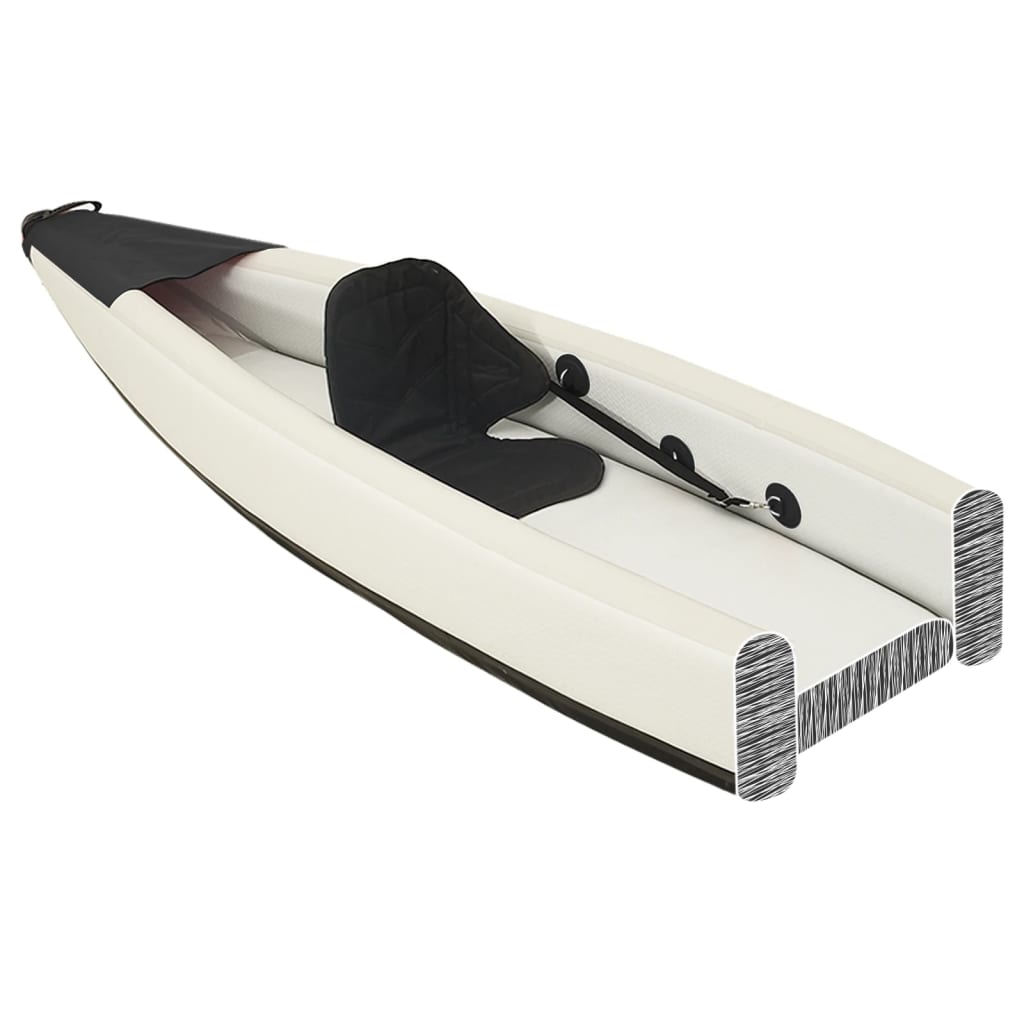 Kajak opblaasbaar 375x72x31 cm polyester zwart