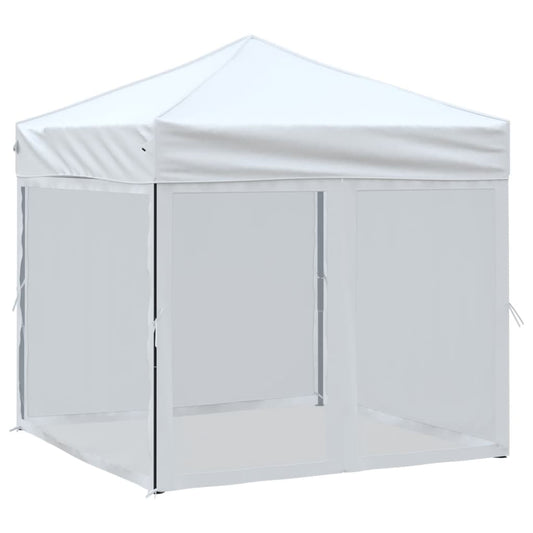 Partytent inklapbaar met zijwanden 2x2 m wit