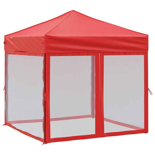 Partytent inklapbaar met zijwanden 2x2 m rood