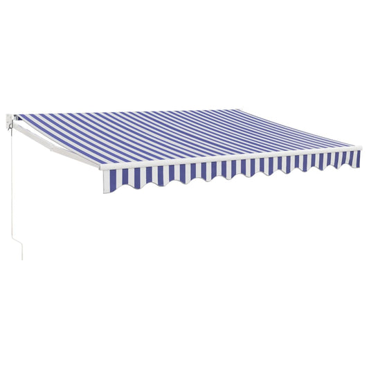 Luifel Uittrekbaar 3X2,5 M Stof En Aluminium En Blauw En Wit (Wit Frame)