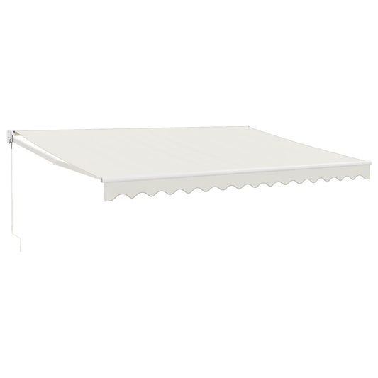 Luifel Uittrekbaar Stof En Aluminium Crèmekleurig Crèmekleurig (Wit Frame)