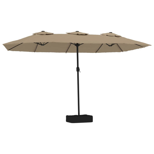 Parasol dubbel 449x265 cm taupe