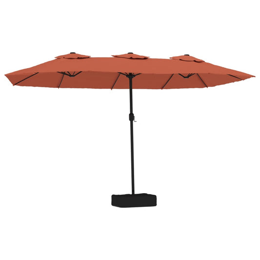 Parasol dubbel dak 449x265 cm terracottakleurig