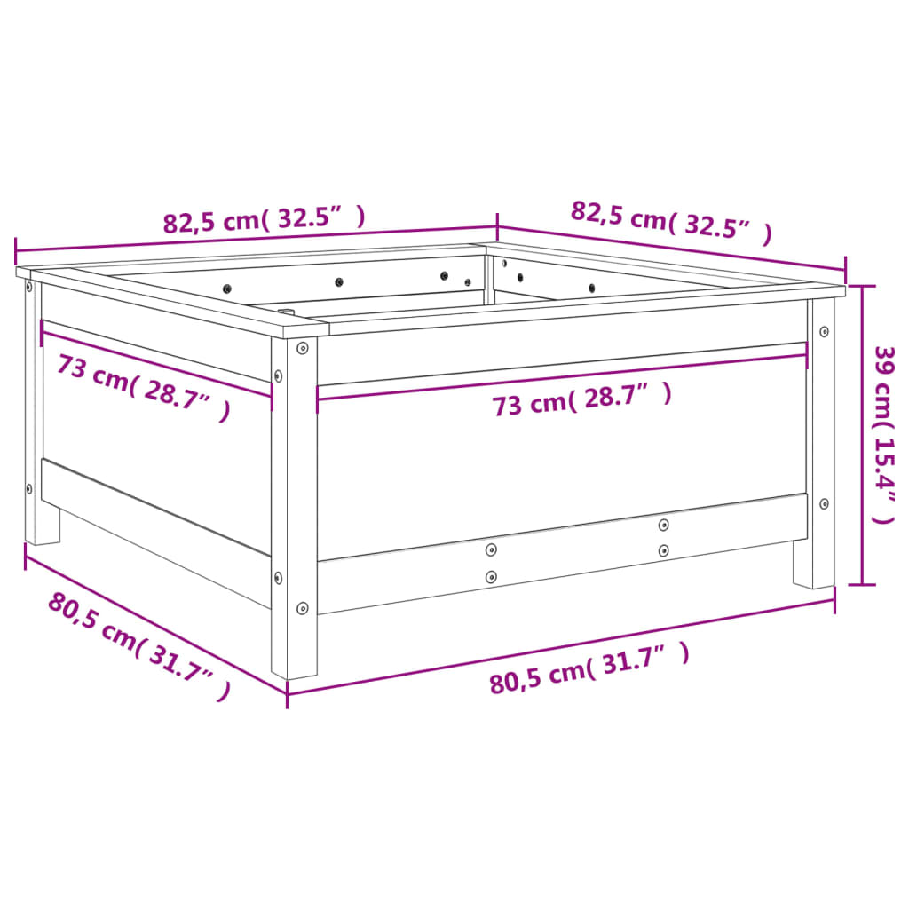 Plantenbak 82,5X82,5X39 Cm Massief Douglashout