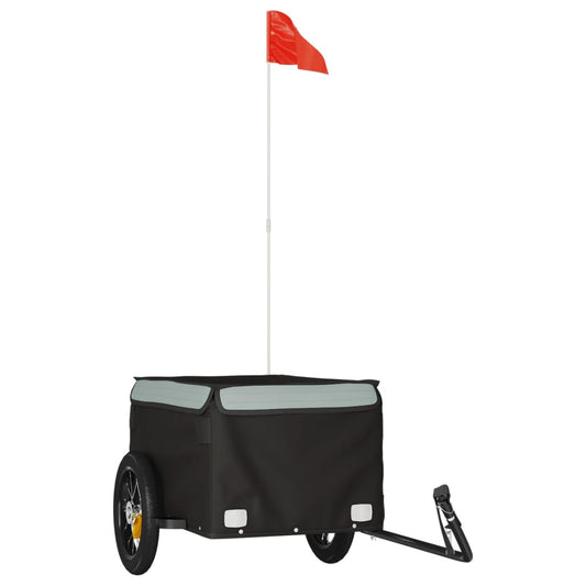 Fietstrailer 30 kg ijzer zwart en grijs