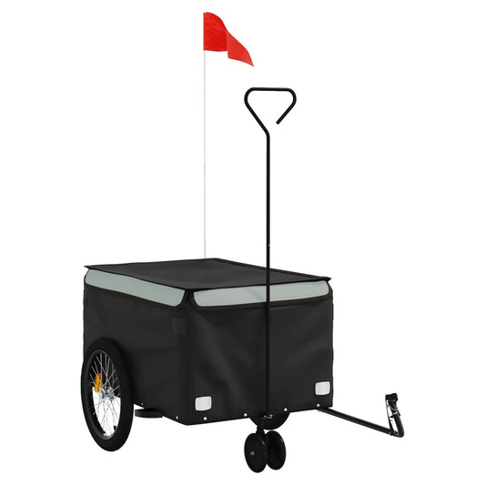 Fietstrailer 30 kg ijzer zwart en grijs