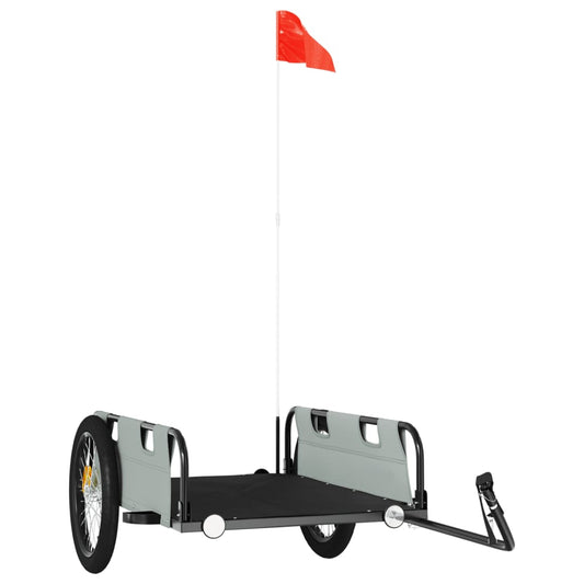 IJzeren fietstrailer oxford stof: grijs