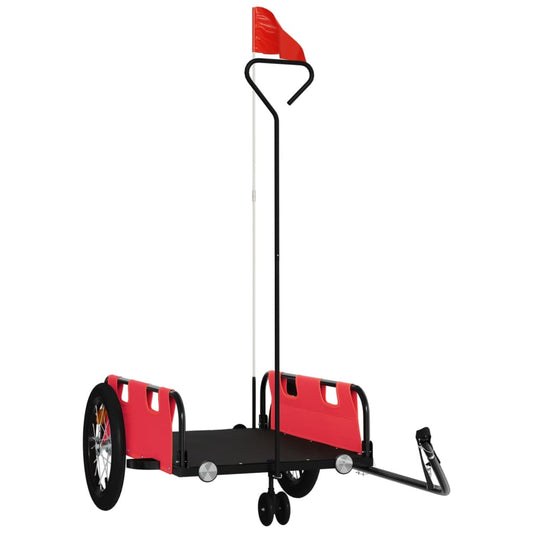IJzeren fietstrailer oxford stof, rood