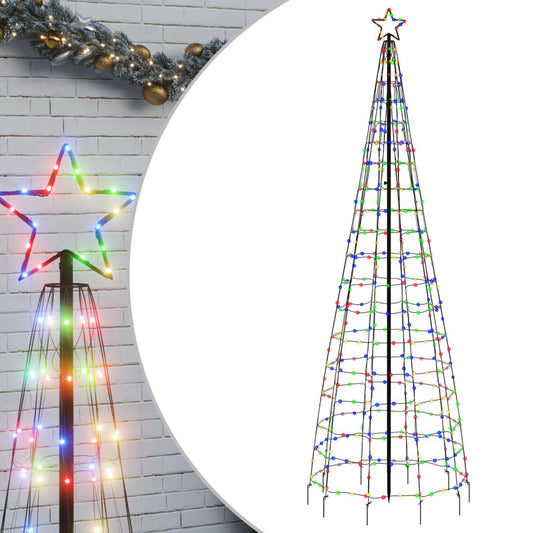 LED-kerstboom met spikes 570 LEDs kleurrijk 300 cm
