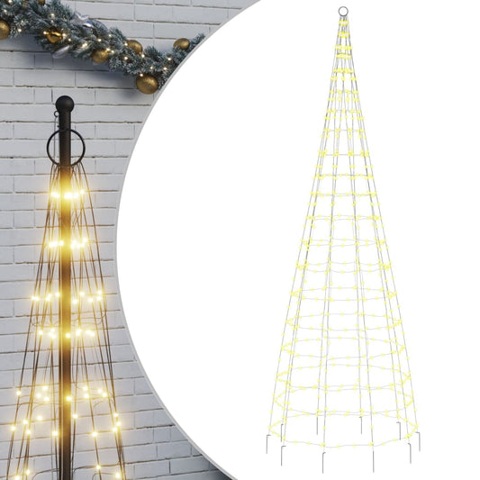 LED-kerstboom aan vlaggenmast 550 LED's warm wit 300 cm