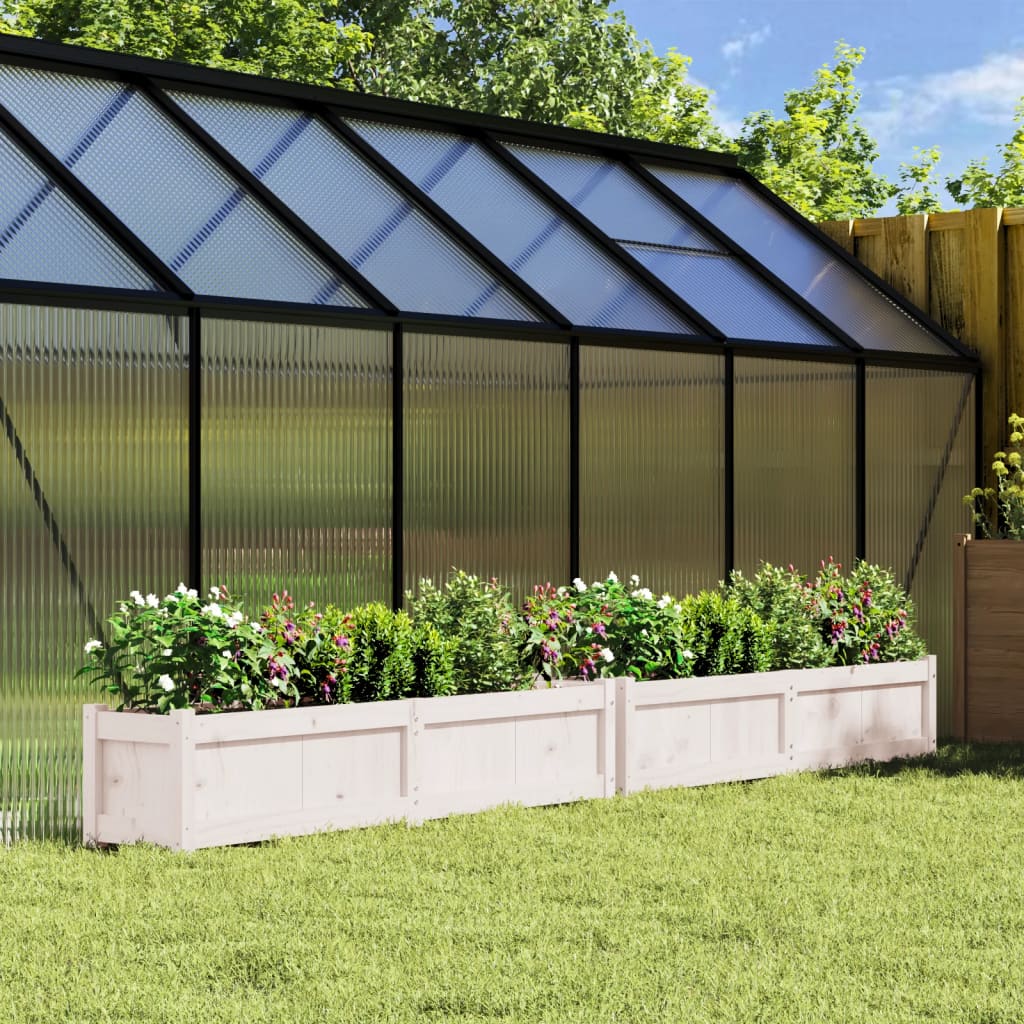Plantenbak 150X31X31 Cm Massief Grenenhout Wit