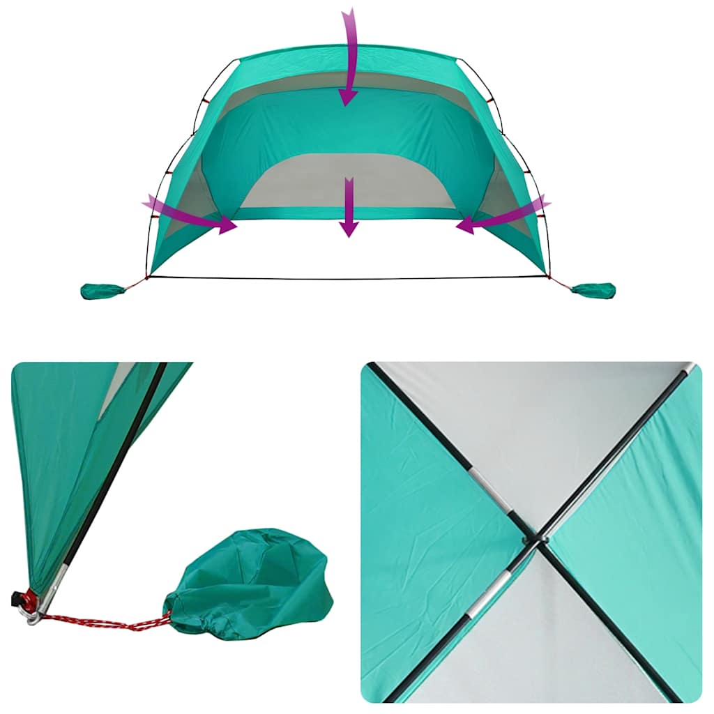 Strandtent 274x178x170/148 cm 185T polyester zeegroen