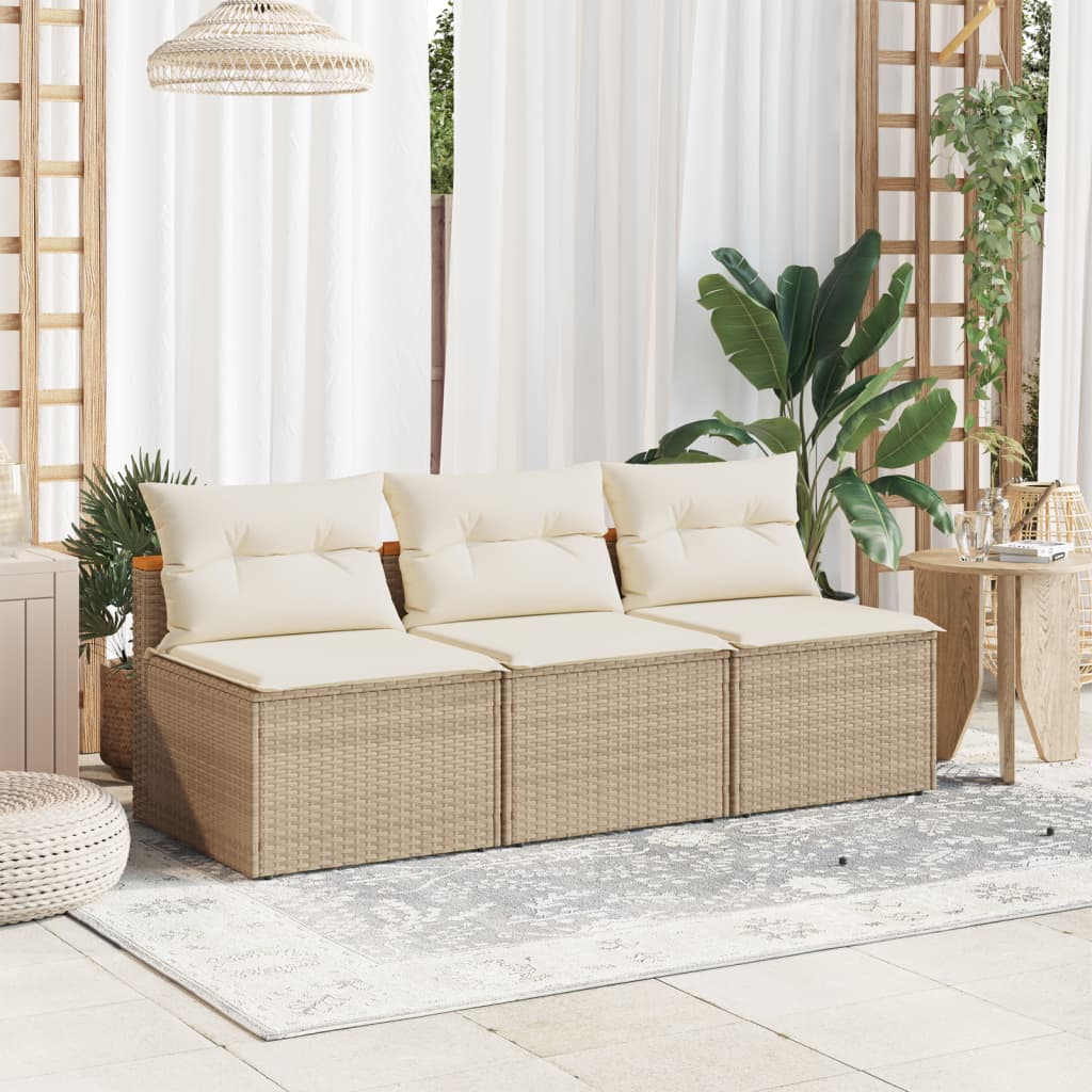 Tuinbanken 2 St Zonder Armleuning Met Kussens Poly Rattan