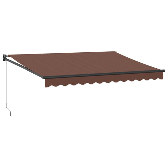 Luifel Handmatig Uittrekbaar 350X250 Cm Bruin Bruin (Lijst Antraciet)