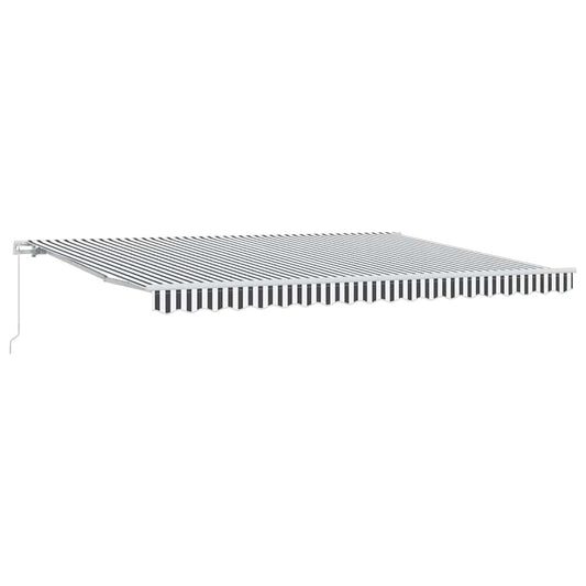 Luifel Handmatig Uittrekbaar 450X300 Cm Antraciet En Wit Zwart