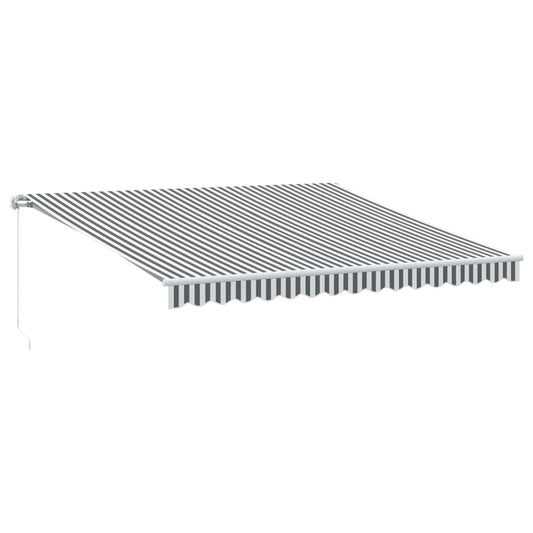 Luifel Handmatig Uittrekbaar 400X300 Cm Antraciet En Wit Zwart