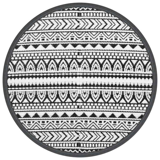 Buitenkleed Arakil Ø160 Cm Polypropeen Zwart En Wit
