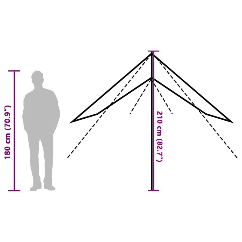 Kampeerluifel waterdicht 430x380x210 cm groen