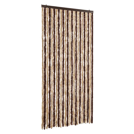 Vliegengordijn 100x230 cm chenille beige en lichtbruin