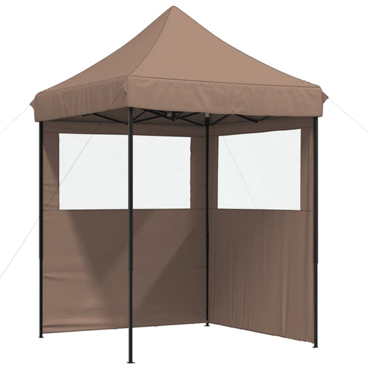Partytent Inklapbaar Pop-Up Met 2 Zijwanden Bruin Bordeauxrood