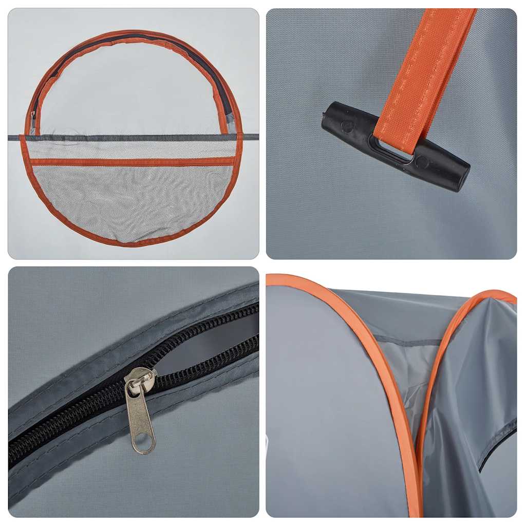 Privacytent pop-up waterdich grijs en oranje