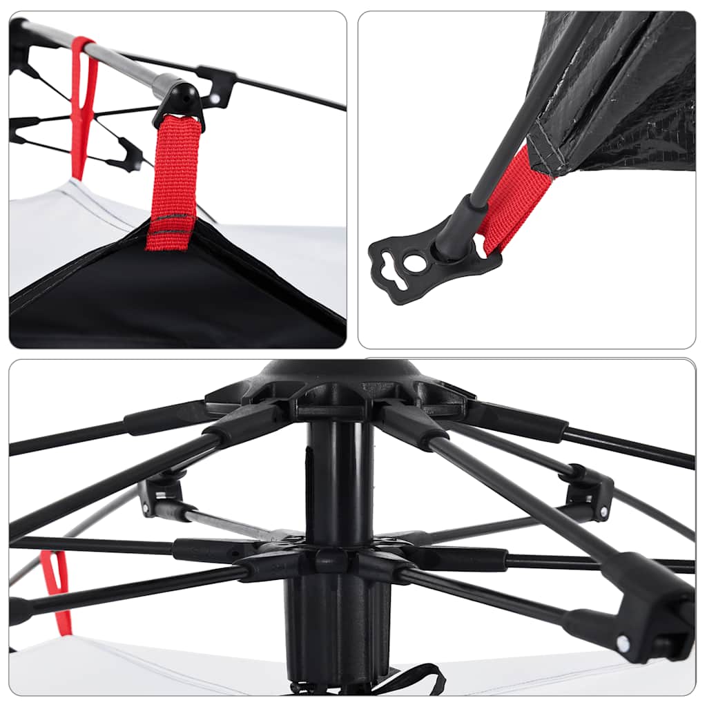 3-persoons koepeltent snelontgrendeling verduisterende stof wit