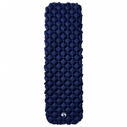 Kampeermatras opblaasbaar 190x58x6 cm 1-persoons marineblauw