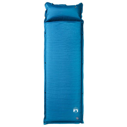 Kampeermatras met kussen zelfopblazend 1-persoons turquoise